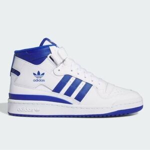 Adidas Forum Mid White and Blue Sneakers
